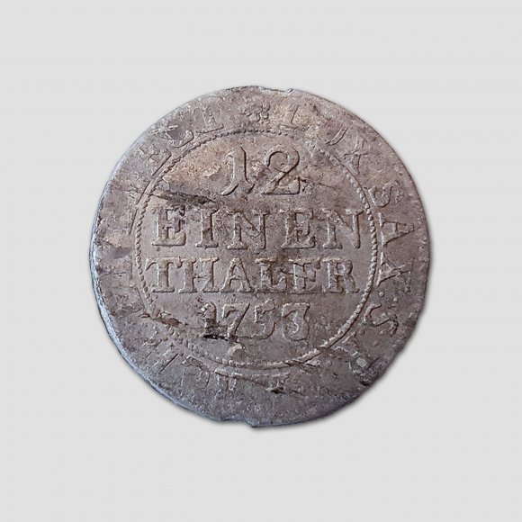 1/12 Thaler 1753 | Foto: Sergej Wolf (© Landesamt für Archäologie Sachsen)