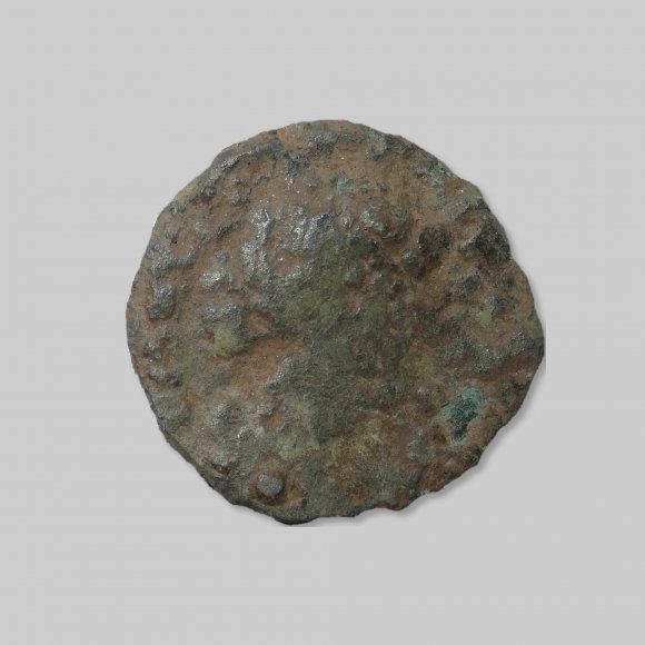 Römische Münze Follis | Foto: Michael Schmahl (© Landesamt für Archäologie Sachsen)