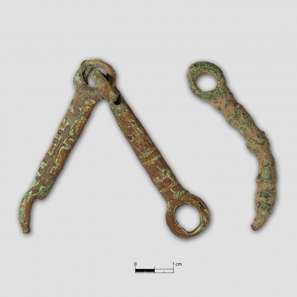 Drei Stabkettenglieder | Foto: Uwe Schroeder (© Landesamt für Archäologie Sachsen)